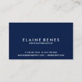 Visitekaartje Blauw groen en goudplatter (Achterkant)