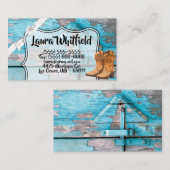 Visitekaartje Blauw Hout Schuur Deurlaarzen Land R (Voorkant / Achterkant)