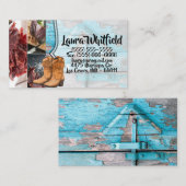 Visitekaartje Blauw Hout Schuur Deurlaarzen Land R (Voorkant / Achterkant)