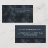 Visitekaartje blauw leder (Voorkant / Achterkant)