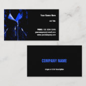 Visitekaartje blauw leder horizontaal (Voorkant / Achterkant)