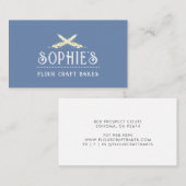 Visitekaartje blauw Logo van Elegant Baker (Voorkant / Achterkant)