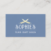 Visitekaartje blauw Logo van Elegant Baker (Voorkant)