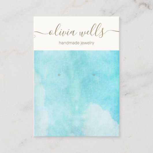 Visitekaartje Blauw Waterverf Sky Veroorning Displ (Voorkant)