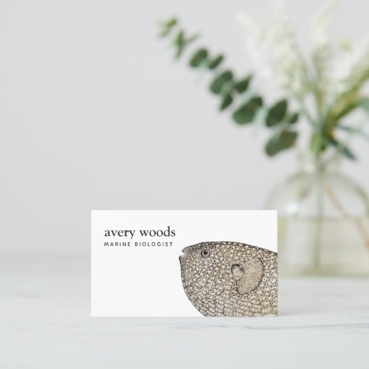 Visitekaartje  blauw-zeebioloog (Staand voorkant)