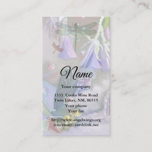 Visitekaartje Blauwbellen en libellen (Voorkant)