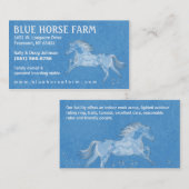 visitekaartje - Blauwe achtergrondwitte paarden (Voorkant / Achterkant)
