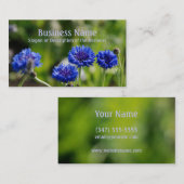 Visitekaartje blauwe bloemen (Voorkant / Achterkant)