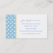 Visitekaartje blauwe en gele pokadots (Achterkant)