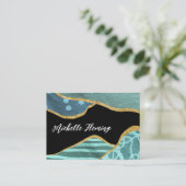 Visitekaartje Blauwe en gouden linnen (Staand voorkant)