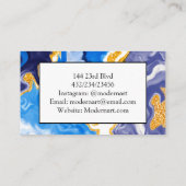 Visitekaartje Blauwe en goudmarmer (Achterkant)