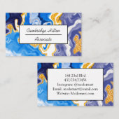 Visitekaartje Blauwe en goudmarmer (Voorkant / Achterkant)