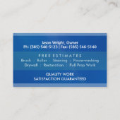 Visitekaartje Blauwe en groene schilder (Achterkant)