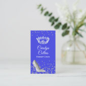 Visitekaartje blauwe en zilverkleurige percolaat (Staand voorkant)