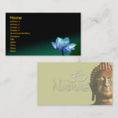 Visitekaartje, blauwe lotus en boeddha visitekaartje (Voorkant / Achterkant)