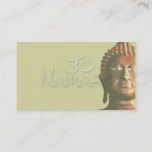 Visitekaartje, blauwe lotus en boeddha visitekaartje (Achterkant)