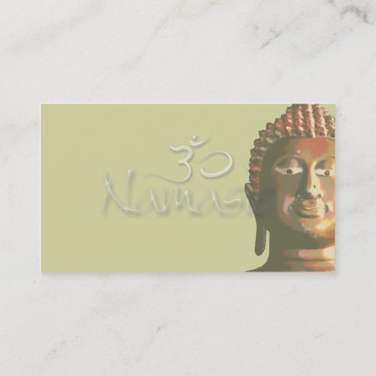 Visitekaartje, blauwe lotus en boeddha visitekaartje (Achterkant)