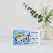 Visitekaartje blauwe naaigarens (Staand voorkant)