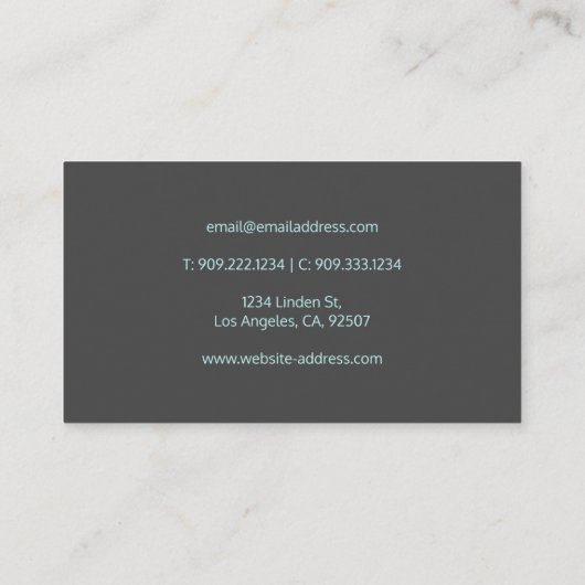 Visitekaartje Blauwe palmboom (Achterkant)