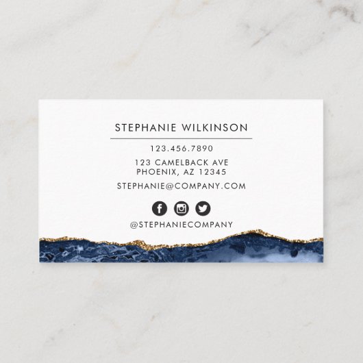 Visitekaartje blauwe poort en gouden rand Waterver (Achterkant)