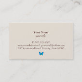 Visitekaartje blauwe vlinder (Achterkant)