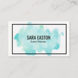 Visitekaartje blauwe Waterverf met rand