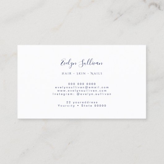 visitekaartje blauwe zilverwaterverf (Achterkant)