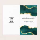 Visitekaartje blauwgroen en gouden geode geagate g (Buitenkant ongevouwen)