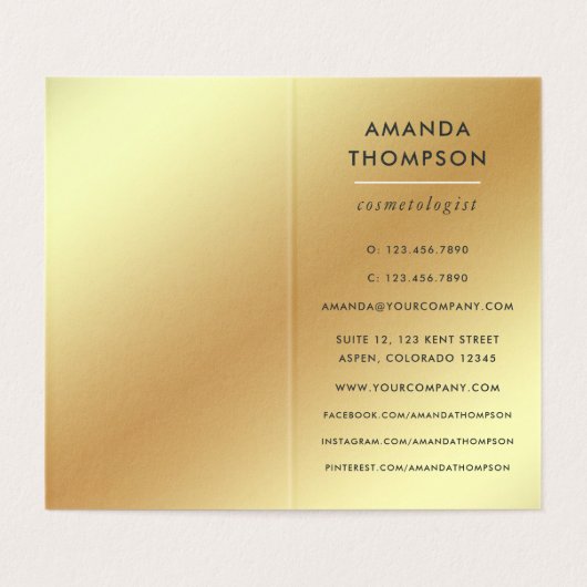 Visitekaartje blauwgroen en gouden geode geagate g (Binnenkant ongevouwen)