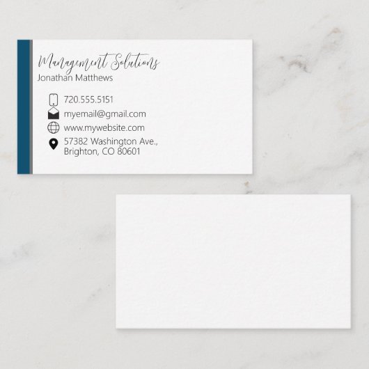 Visitekaartje - Blauwgroen & Grijs (Voorkant / Achterkant)