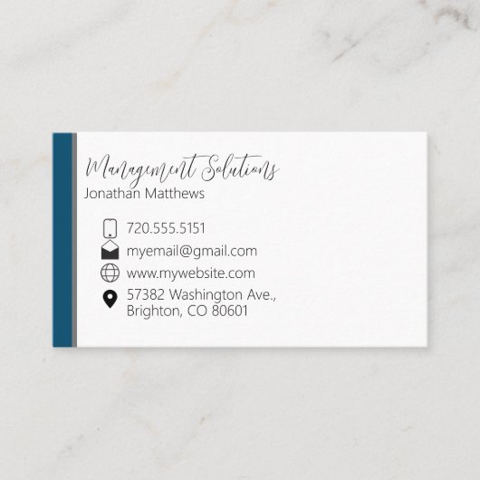 Visitekaartje - Blauwgroen & Grijs (Voorkant)