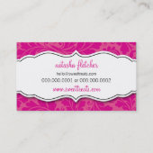 VISITEKAARTJE bloeiende cupcake heet roze (Achterkant)