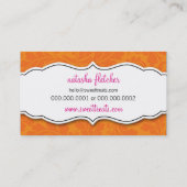 VISITEKAARTJE bloeiende cupcake sinaasappel roze (Achterkant)