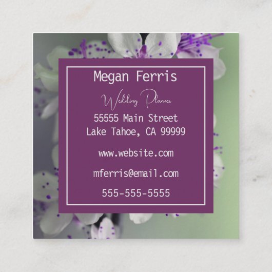 Visitekaartje Blossom Square (Achterkant)