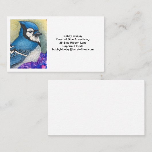 Visitekaartje Bluejay (Voorkant / Achterkant)