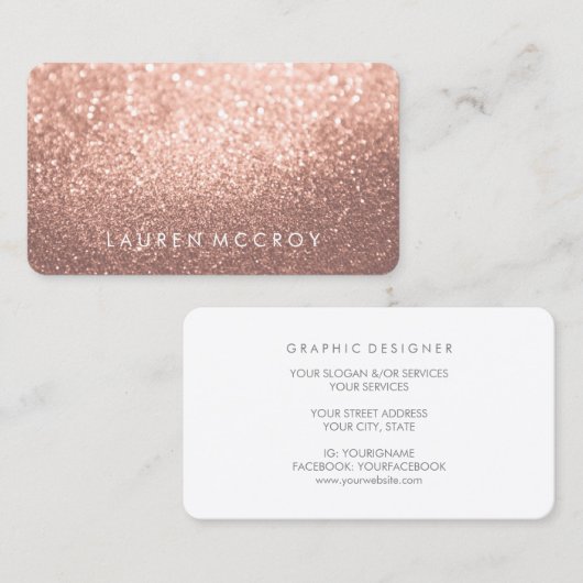 visitekaartje - Blush Glitter Biz (Voorkant / Achterkant)