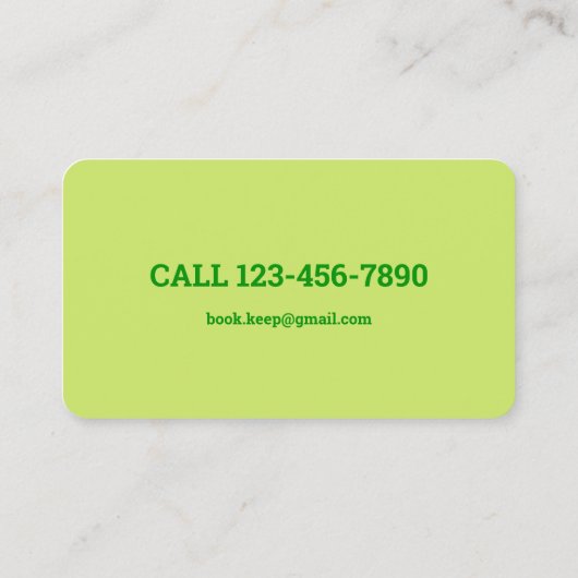 Visitekaartje Boekhoudkundige accountant (Achterkant)