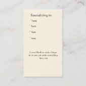 Visitekaartje boekscène (Achterkant)