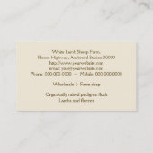 Visitekaartje boerderij schapen (Achterkant)