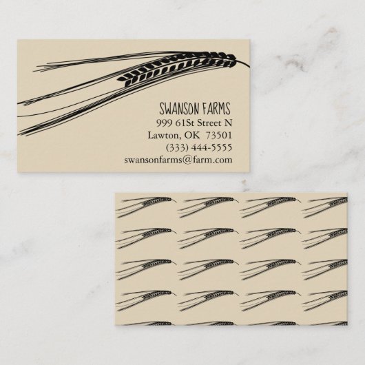 visitekaartje Boerderij Tarwethema (Voorkant / Achterkant)