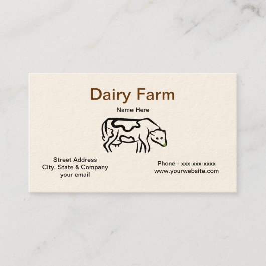 Visitekaartje Boerderij van koeien (Voorkant)