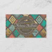 Visitekaartje | Boho Gold Feather Tribal Doula (Achterkant)