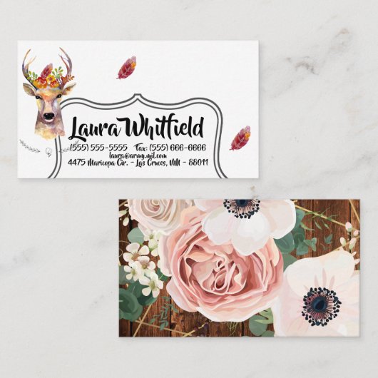visitekaartje boho hert Buck Head Browning Bohemia (Voorkant / Achterkant)