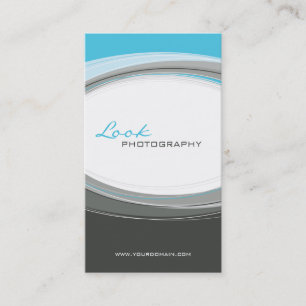 VISITEKAARTJE Bold Modern Curve Aqua Grey