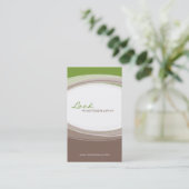 VISITEKAARTJE Bold Modern Curve Groen Bruin (Staand voorkant)