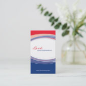 VISITEKAARTJE Bold Modern Curve Navy Red (Staand voorkant)