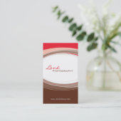 VISITEKAARTJE Bold Modern Curve Rood Bruin (Staand voorkant)