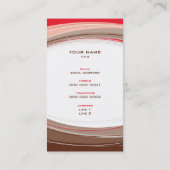 VISITEKAARTJE Bold Modern Curve Rood Bruin (Achterkant)