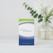 VISITEKAARTJE Bold Modern Curve Royal Blue limoen (Staand voorkant)