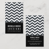VISITEKAARTJE Bold Trendy Chevron Stripes Zwart (Voorkant / Achterkant)